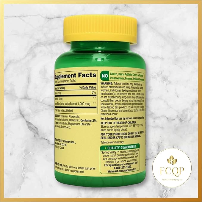 Spring Valley - Melatonin Sleep Support with Lemon Balm 10mg 240 Vegetarian Tablets (1)