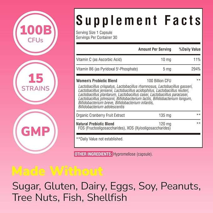 Women's Probiotics 100 Billion CFU &amp Vitamin D3 K2 10000 IU