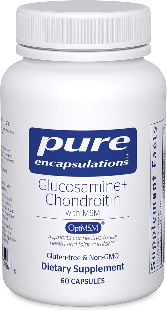 Pure Encapsulations Glucosamine Chondroitin with MSM - Supports Joint Health &amp Normal Cartilage Formation* - Maintains Enzyme Activity - Gluten-Free &amp Non-GMO - 60 Capsules
