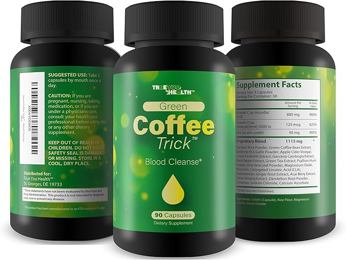 Green Coffee Trick Detox Cleanse - Green Coffee Bean Extract Turmeric Green Tea Extract Garcinia Cambogia Extract &amp More - Supercharge Your Gut with This Herbal Colon Cleanse &amp Meta Balance
