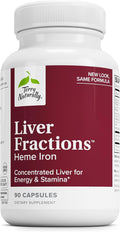Terry Naturally Liver Fractions - Endurance &amp Energy Support with Gentle Iron - Dietary Supplement Supports Healthy Red Blood Cell Formation - Iron Supplement for Liver Health - 90 Capsules