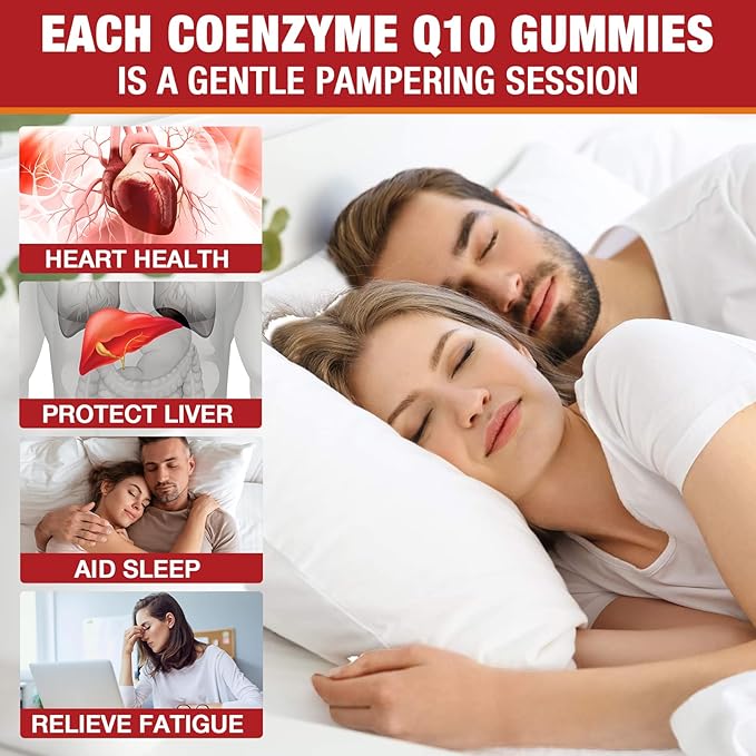 2 Pack CoQ10 Gummies 3000 mg - Plus Omega-3 Vitamin B3 &amp Zinc High Absorption Coenzyme Q10 Supplements for Cellular Energy &amp Antioxidant Support Vegan 120 Count
