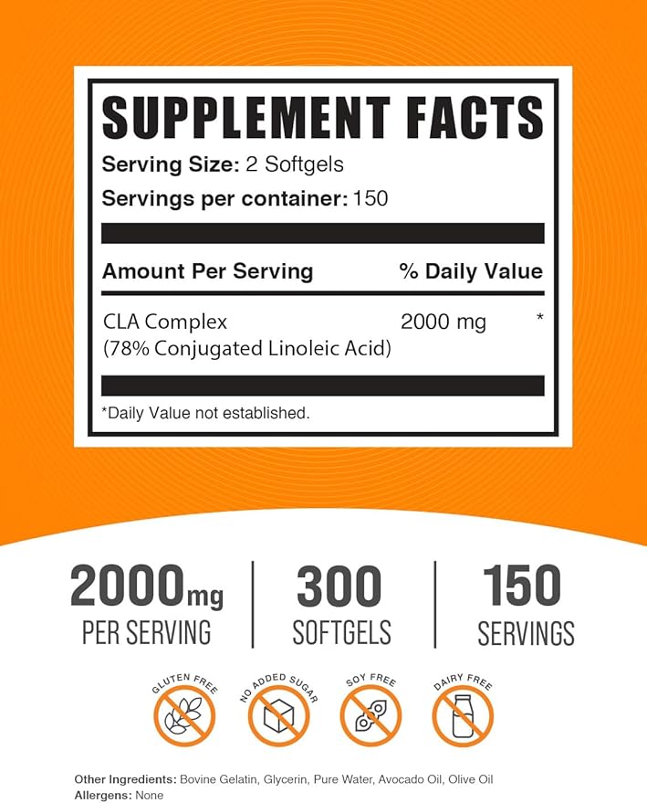 BulkSupplements CLA 2000mg Softgels + L-Carnitine Capsules Bundle