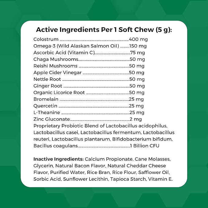 Progility Allergy &amp Immune Supplement for Dogs – Advanced Daily Immune System &amp Seasonal Allergy Support with Probiotics Soft Chews (90 Count)