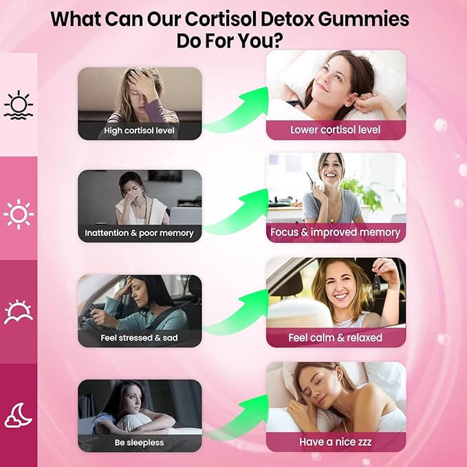 Cortisol Gummies 15 in 1 Lower Cortisol Supplements for Women w. Ashwagandha Magnesium Phosphatidylserine Folate for Hormone Balance Mood Focus Sleep Support Sugar Free Vegan 60