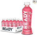 Ready® Clear Protein Water – 20g Whey Protein Isolate Zero Sugar Low-Calorie Sports Drink for Hydration &amp Recovery – Electrolytes Essential Amino Acids – Pink Grapefruit 16.9 fl oz Bottles (12