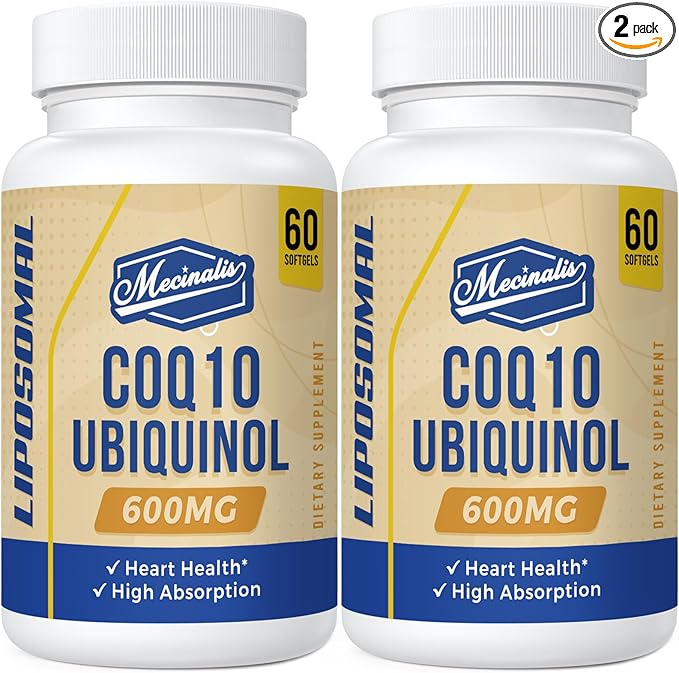 Liposomal CoQ10 Ubiquinol 600mg Softgels|Superior Absorption Ubiquinol CoQ10 Supplement|Powerful Active Antioxidant Form of Coenzyme Q10|Heart Function &amp Energy Production|120 Softgels