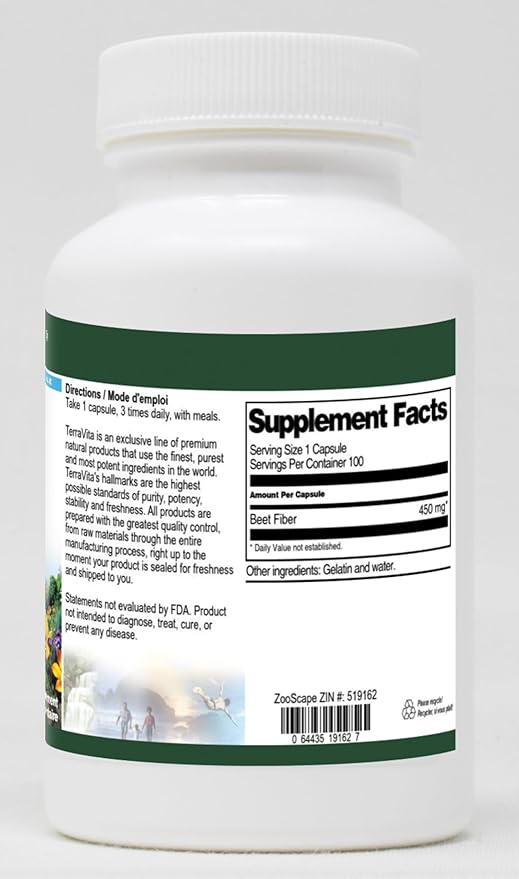 Beet Fiber - 450 mg (100 Capsules ZIN: 519162) - 3 Pack