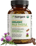 USDA Organic Milk Thistle Supplement Silymarin Supplement 280 mg Liquid Organic Capsules Liver Health &amp Detox Support Non-GMO 60 Count