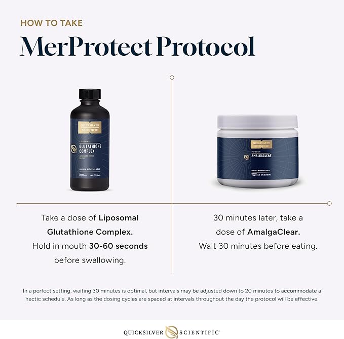 Quicksilver Scientific MerProtect Protocol - 2-Product Liver + GI Cleanse Liposomal Glutathione Complex Supplement Cleansing Support with Milk Thistle (2 Piece Kit with Program)