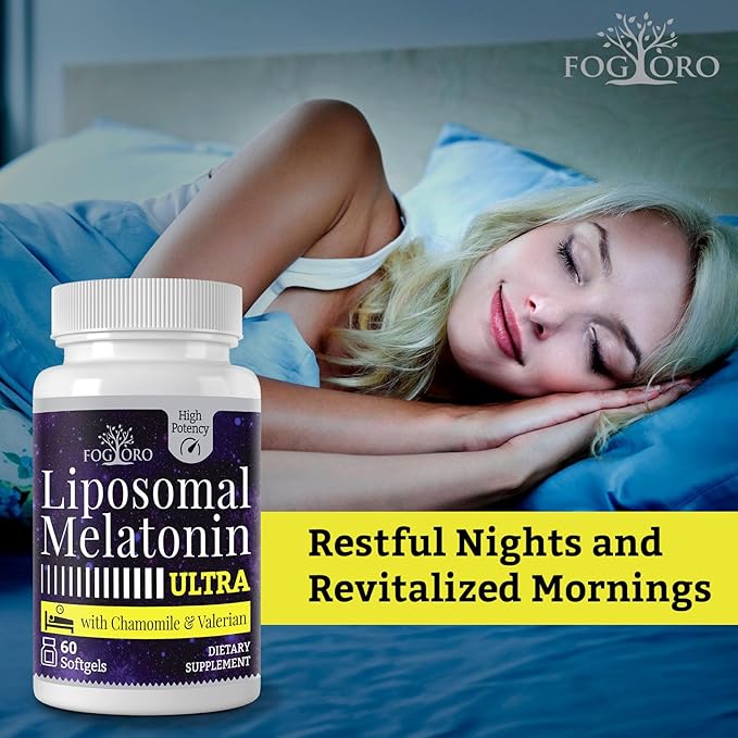 Fogoro Melatonin 60mg-Fall Asleep Faster Stay Asleep LongerHigh Dose 60 Count(pack of 2)