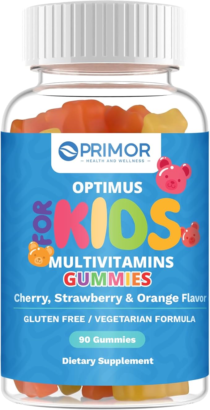 Kids 11 Vitamins &amp Minerals Gummies for Overall Health and Immune Support -Delicious Flavor – Vegetarian – Gluten Free – 100% Natural - Ages 2+ Made in USA- 90 Gummies