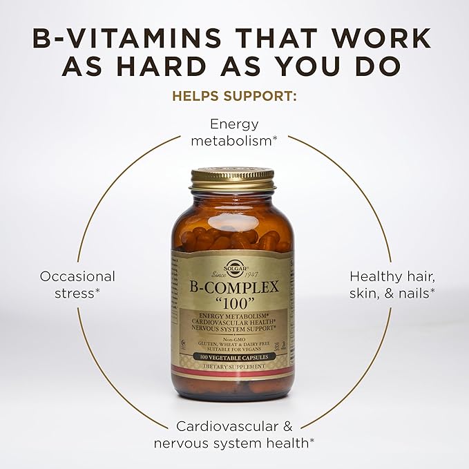 SOLGAR Vitamin B D &amp C Bundle: B-Complex 100 100 Capsules + D3 (Cholecalciferol) 250 MCG (10000 IU) 120 Softgels + C 1000 mg 250 Count