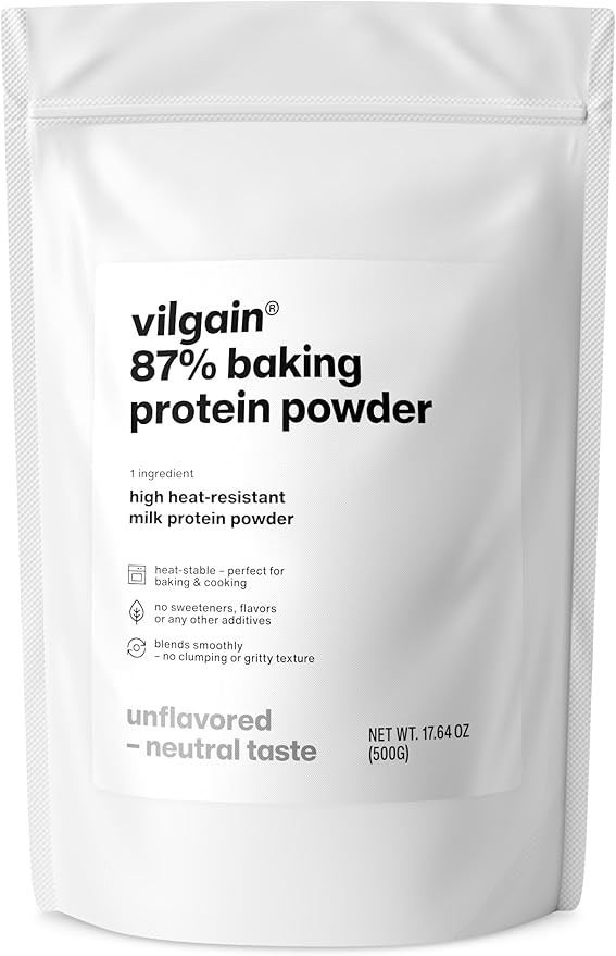 87% Baking Protein - Whey Protein Isolate Low Sugar Baking Pancakes Cakes Cookies High Protein Powder Gluten Free Healthy Dessert Vanilla Flavor Baking Mix 17.64oz