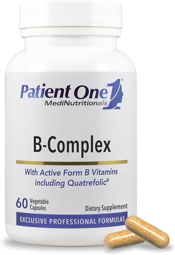Patient One B-Complex | Supplement to Support Energy and Heart and Brain Health* | Active Essentials with Quatrefolic | 60 Capsules
