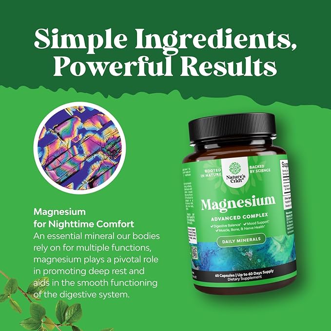 Bundle of High Absorption Magnesium Sleep Supplement - Rest Support Magtein L-Threonate &amp Apigenin Theanine Melatonin Free and High Absorption Magnesium Complex with Citrate 500mg for Sleep &amp