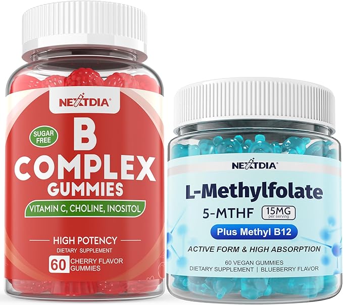 L-MethylFolate 15mg &amp Methyl B12 Vitamin B Complex Gummies 3 Pack