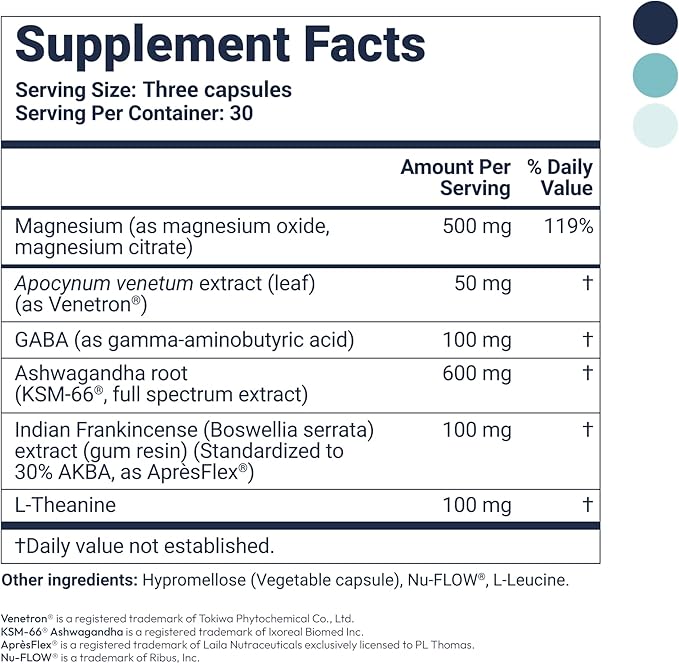 Zenful Sleep 6-in-1 Natural Sleep Aid for Adults Without Melatonin | Deep Sleep Supplement with Ashwagandha KSM-66® and Venetron® | Supports Cortisol Balance &amp Mood | 90 Capsules