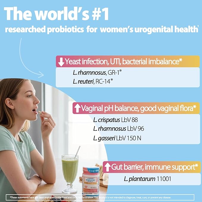 Life-Space Probiotic for Women 2 Month Serving Support Healthy Vaginal Microflora &amp Comfort Daily Supplement for Women pH Balance with Lactobacillus rhamnosus 6.3 Billion CFU &amp 6 Strains