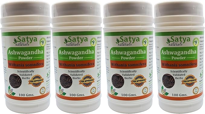 Ashwagandha (Withania Sominfera) Powder for Men and Women | Ayurvedic Herbal Powder Supplement/Remedy | Pack of 100 GMS. (4 Packs of 100 GMS.)