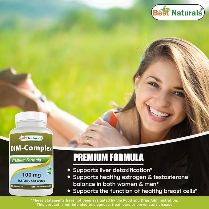Best Naturals DIM Supplement 100 mg &amp Vitamin B12 6000 mcg
