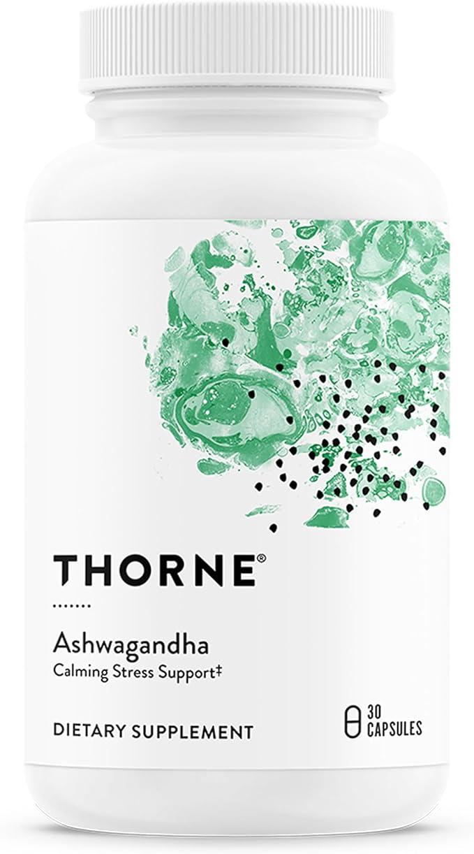 THORNE - Ashwagandha - Highly Concentrated Shoden - Calming Stress Support for Women &amp Men - Supports Daytime Energy Mental Clarity &amp Optimal Immune Function* - Third-Party Certified - 30 Cap