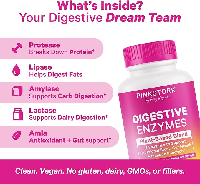 Pink Stork Lactation Probiotic Mint and Digestive Enzymes Bundle – Supports Digestive and Lactation Wellness – Breastfeeding Vitamins with Herbs and Enzymes
