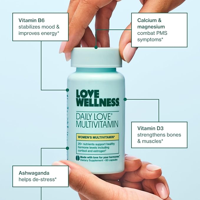Love Wellness Daily Love Multivitamin &amp Big Brain Probiotics | Mind and Body Duo | Womens Vitamin and Probitoic