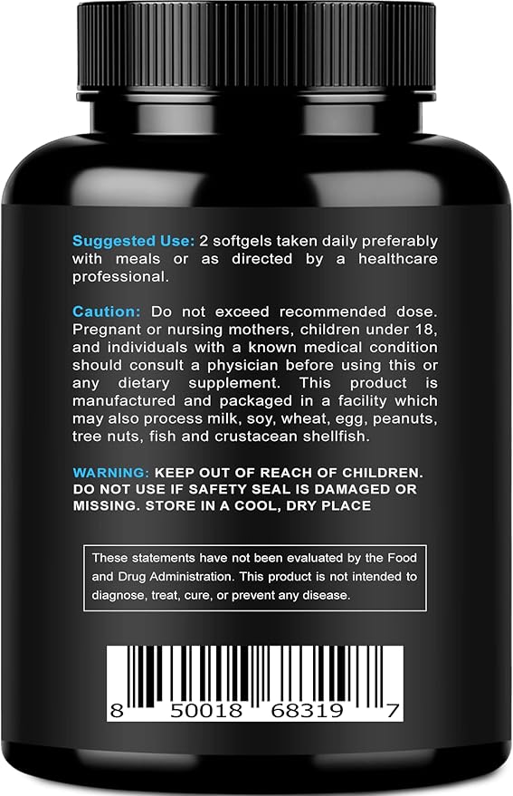 Magnesium Complex and Omega 3 Fish Oil - Magnesium Citrate 500MG – Fish Oil 2000mg 800mg EPA and 600mg DHA - Muscle Relaxation Sleep and Energy Bone Health Brain and Heart