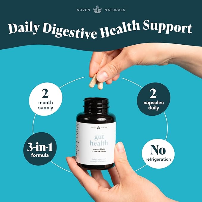 All-in-One Gut Health w/Probiotics Prebiotics Digestion-Supporting Herbs and Adaptogens - Leaky Gut Repair Formula to Support Gut Lining Aid in Digestion and Promote Good Bacteria