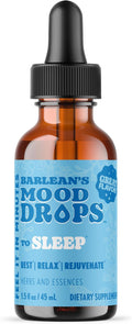 Barlean's Mood Booster Supplement Sleep Liquid Drop Supplement for Men and Women Magnesium and Melatonin Adaptogen Herbs Drops 1.5 oz