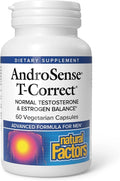 Natural Factors AndroSense T-Correct Supports Men's Hormonal Metabolism with Milk Thistle Turmeric and Lycopene 60 capsules (30 servings)