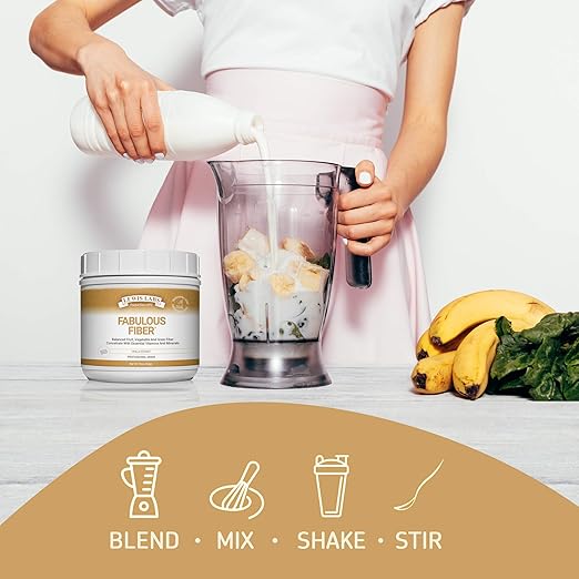 Lewis Labs Fabulous Fiber Powder Supplement | Delicious Quick Dissolve Daily Fiber Powder from Fruits Vegetables &amp Grains | Professional Grade Vitamins Minerals Proudly Made in The USA | 16 Ounce