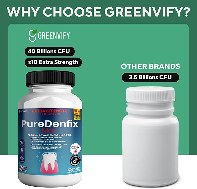 – Extra Strength Probiotic Supplement with 40 Billion CFU – Supports Teeth Gums Ear Nose Throat &amp Digestive Health – 60 Capsules (2)
