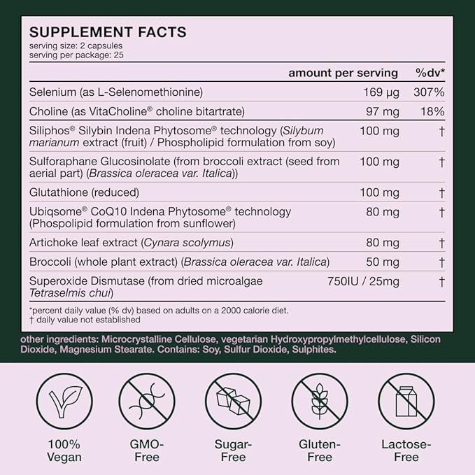 Biocol Labs Something® for Liver Health Daily Liver Support – Liver Detox Antioxidant &amp Metabolic Function Formula with Milk Thistle Glutathione &amp CoQ10 – Vegan &amp Non-GMO