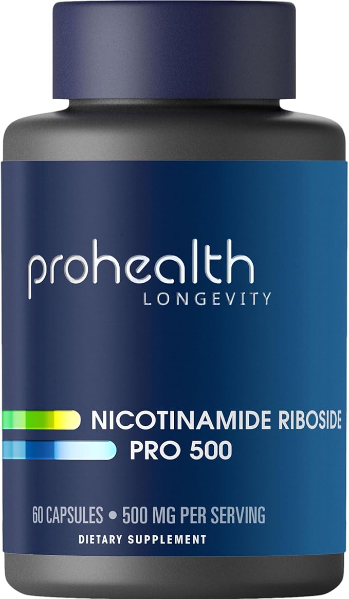 ProHealth Nicotinamide Riboside Pro 500 | 60 Capsules | 500 mg NR + 250 mg TMG | NAD+ Precursor for Cellular Energy Mitochondrial Support &amp Healthy Aging | USA Manufactured Triple Lab-Tested