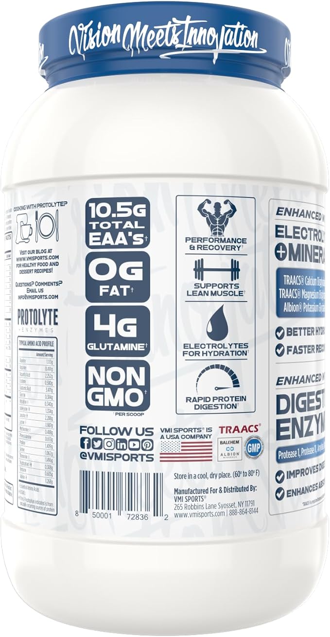 VMI Sports | ProtoLyte Whey Isolate Protein Powder | Low Calorie Whey for Weight Loss and Muscle Gain | Digestive Enzymes | Non-GMO (1.6 lb Marshmallow Charms)