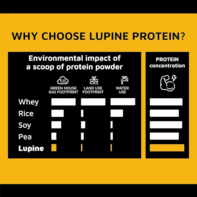 Prote&ampCo Lupin Protein - 24g of Vegan Plant Based Protein Powder. Non GMO No Added Sugar Lactose Free Gluten Free Soy Free. 20 Servings - Chocolate
