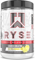 RYSE Loaded Creatine for Men &amp Women - Electric Lemonade - Muscle Building Formula with 3 Forms of Electrolytes Betaine Anhydrous and Peak ATP - Strength Power &amp Endurance Support - 30 Servi