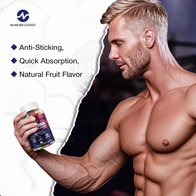 Creatine Monohydrate Gummies 5000mg with L-Carnitine &amp Taurine Flavored Creatine for Women and Men with Mixfruit Taste Pre Workout Gummies - 240pcs(3 Pack)