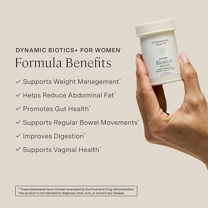 Stonehenge Health Dynamic Biotics+ for Women + Dynamic Biotics Probiotics Bundle Supplements to Support Digestive &amp Feminine Health