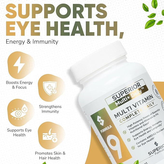 High Potency Multivitamin with AREDS2 Nutrients Physician-Formulated Daily Supplement with Lutein Zeaxanthin Zinc Vitamin C &amp E Methylated B Vitamins 3rd Party Tested