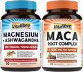 Magnesium Complex 90 Vegan Capsules and Maca Root 1500mg 90 Capsules Bundle Non-GMO