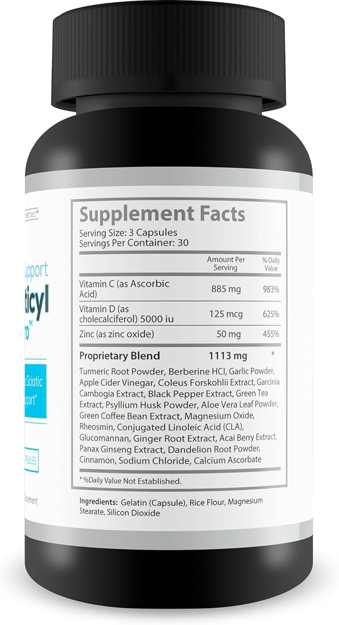 Nerve Support Sciaticyl Pro - Improved Formula - Our Best Sciatic Nerve Supplement Swelling Support - Healthy Nerve Flow For Neuropathy - Nervous System Support - Sciaticyle Nerve Repair Supplement
