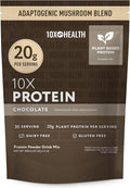 10X Health Vegan Protein Powder - 20g per Serving Plant Based Protein Powder for Muscle Support Strength &amp Nutrition - Dairy-Free &amp Gluten-Free - Chocolate 2.3 lbs 30 Servings