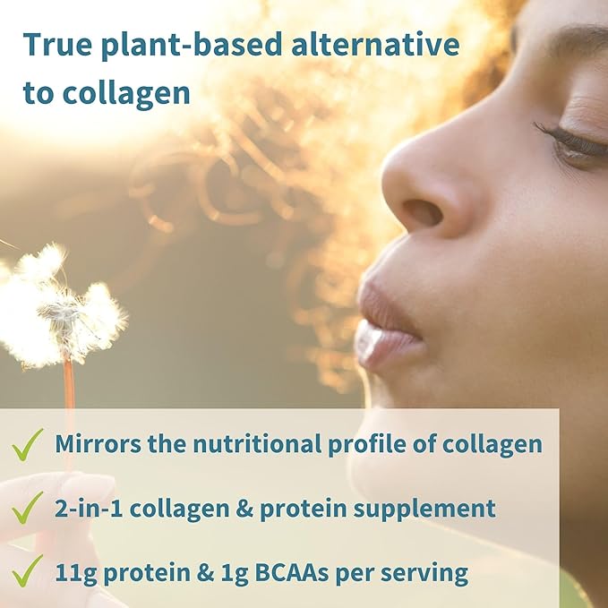 Igennus Advanced Vegan Vanilla Collagen Peptide Powder Enhanced with Glycine Proline &amp Hydroxyproline &amp Cofactor Vitamin C Non GMO Vegetarian Plant Based Collagen Powder Booster 140 Servi