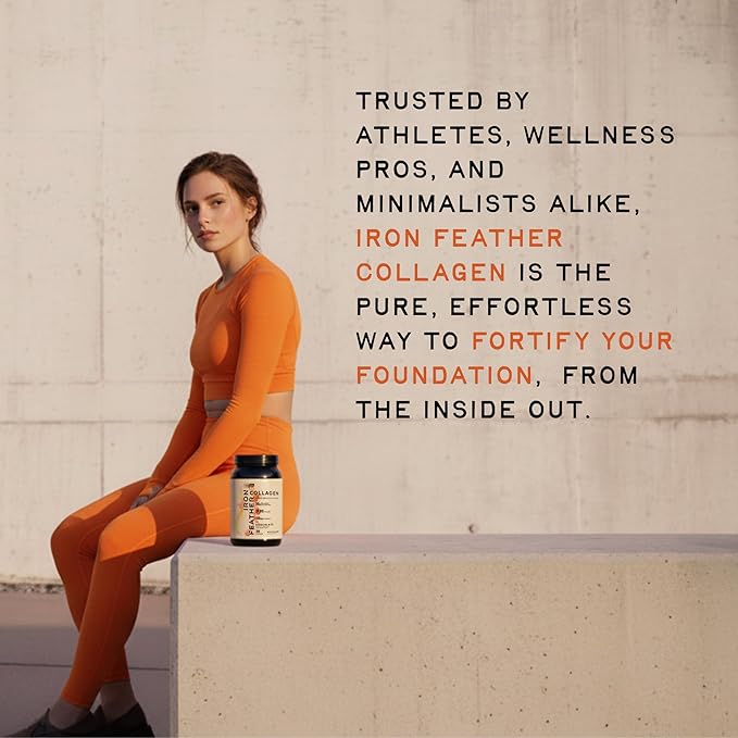 Iron Feather Collagen Powder | Chocolate | Multi-Collagen Protein with Vitamin C | Supports Joints Tendons Recovery Skin Hair and Nails | 10g Protein per Scoop | Clean and Functional Nutrition