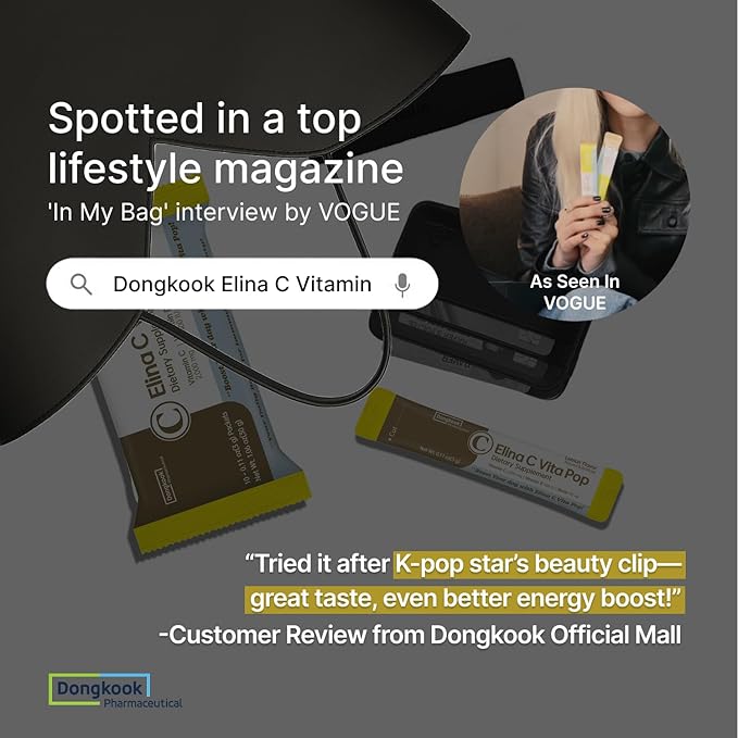DONGKOOK Vita Pop 2000mg Vitamin C Vitamin D &amp Biotin Powder Stick Sugar Free Korean Vitamin C Supplement Multivitamin Immune Support Antioxidants for Healthy Skin Non-GMO Lemon Drink Mix 100 Pa