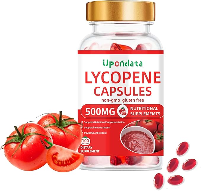 Lycopene Capsules - 500mg 100 Softgels Natural Tomato Extract Organic Complex Formula Supplement - Gluten-Free Non-GMO (2 Pack)