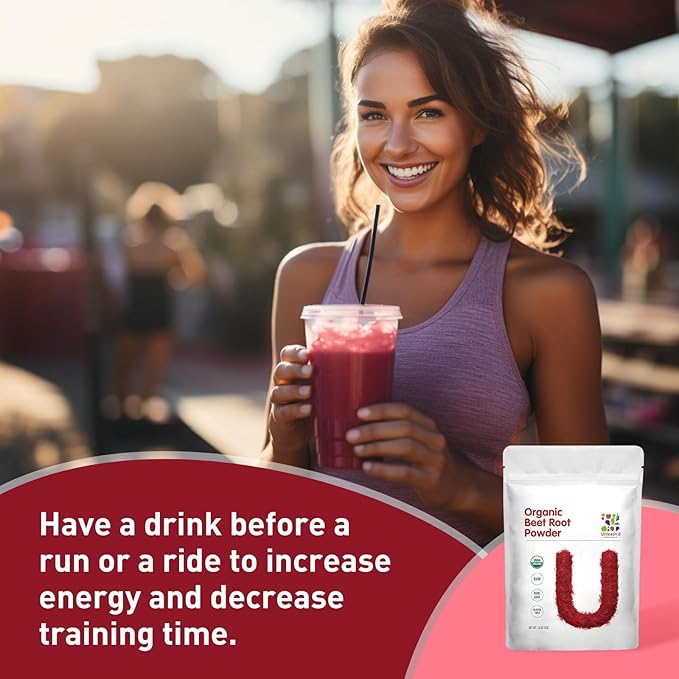 Unleash’d Organic Beet Root Powder 16oz – Raw Non-GMO Superfood Natural Nitric Oxide Booster for Energy Stamina &amp Circulation Support